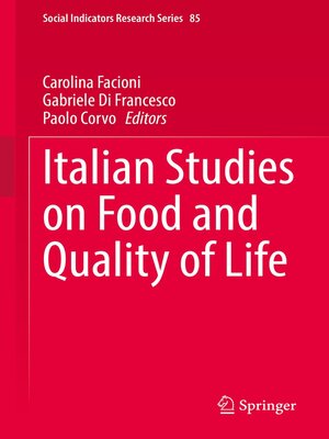 cover image of Italian Studies on Food and Quality of Life
